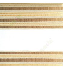 Gold beige color horizontal stripes with transparent net fabric embossed pattern textured finished background zebra blind